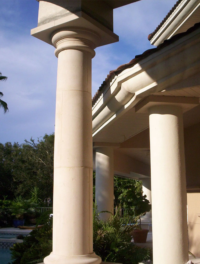 Classic Greek column in cast stone