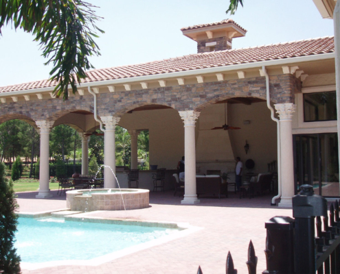 Architectural precast columns with Corinthian caps