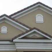 Architectural foam soffit band and louvers