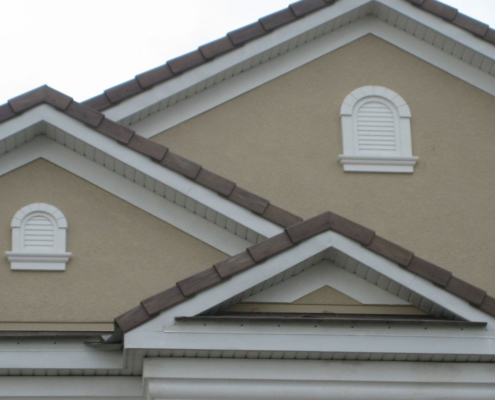 Architectural foam soffit band and louvers