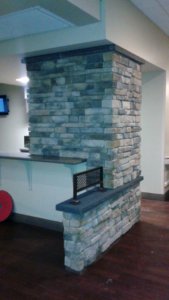 Interior natural stone column and wall