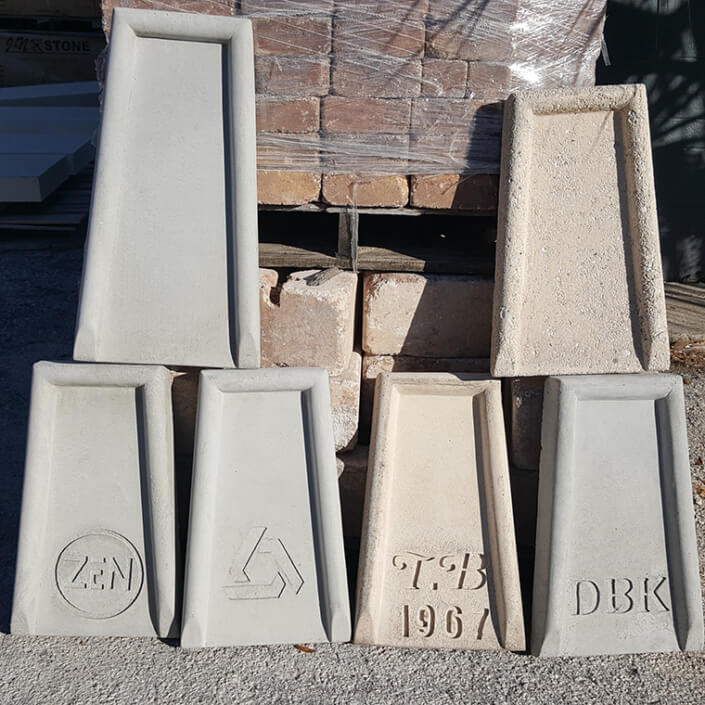 Splash blocks in precast concrete Architectural Foam and Precast Concrete