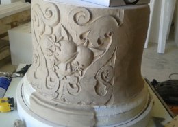 Clay prototype for Disney columns