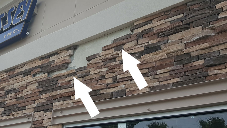 Stone veneer repairs - central Florida